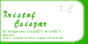 kristof csiszar business card